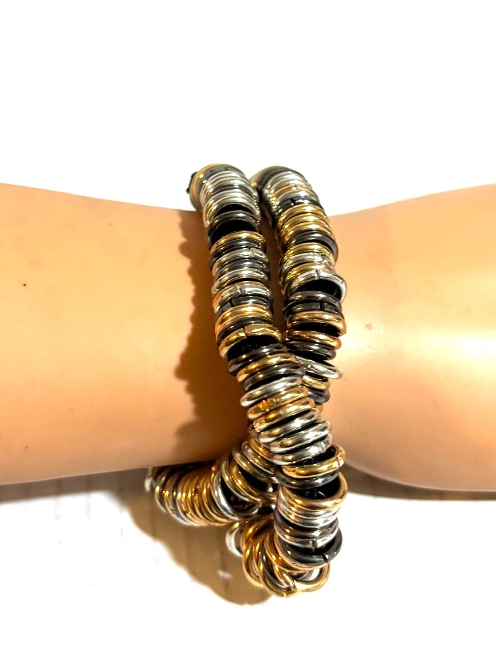 Gold & Silver Ring-Stack Coil Bracelet/ nacklace Unbranded